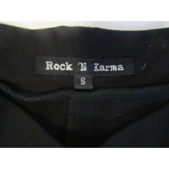 Rock N Karma Black Pants Classic Wide Leg Stretch Pull On Womens Size S - Picture 5 of 5